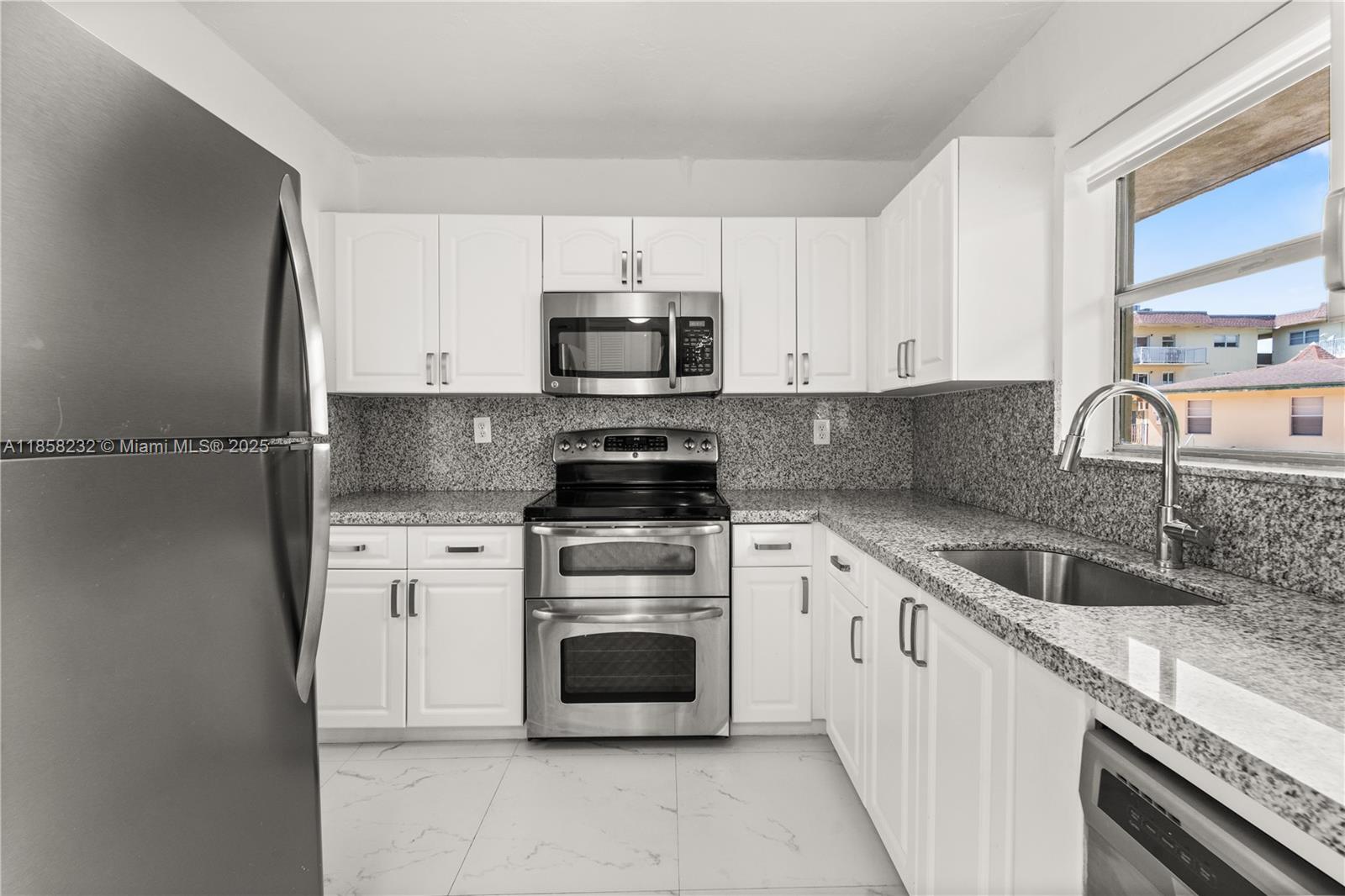Experience the spacious comfort of this corner 1-bedroom, 1-bath unit at Dadeland Park Condo, boasting ample closet space. Recently renovated, this unit showcases new modern tile flooring, a renovated bathroom, and a fully updated kitchen with stainless steel appliances. Conveniently located, the building is situated between the Sunset and Kendall Drive exits off the 826 Palmetto Expressway. Enjoy the added convenience of being within walking distance to Dadeland Mall, Dadeland Station, Metrorail Stations and many other amenities.