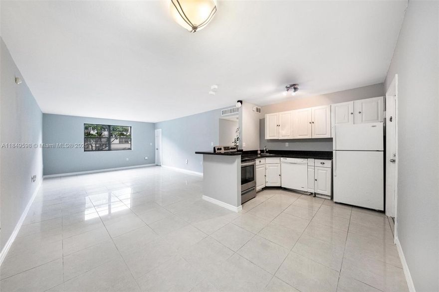 Brand new Impact windows installed. Beautifully remodeled 2BD 2 BA 1,024 SF condo with impact windows featuring an open-concept kitchen with granite countertops and modern appliances in East Miami Shores. Enjoy easy-maintenance tile and wood laminate flooring throughout—no carpet! Central A/C, a private balcony, and 2 assigned parking spaces plus guest parking add convenience. 

Located in a secure, well-maintained building with intercom entry, laundry on every floor, and a community pool. Pet-friendly (1 pet under 40 lbs).

Unbeatable location—walk to US1, Publix, Walgreens, shops, dining, and more.

Owner covers water & trash | Tenant pays electric & internet
Assoc. approval required – up to 14 business days | $150 app fee