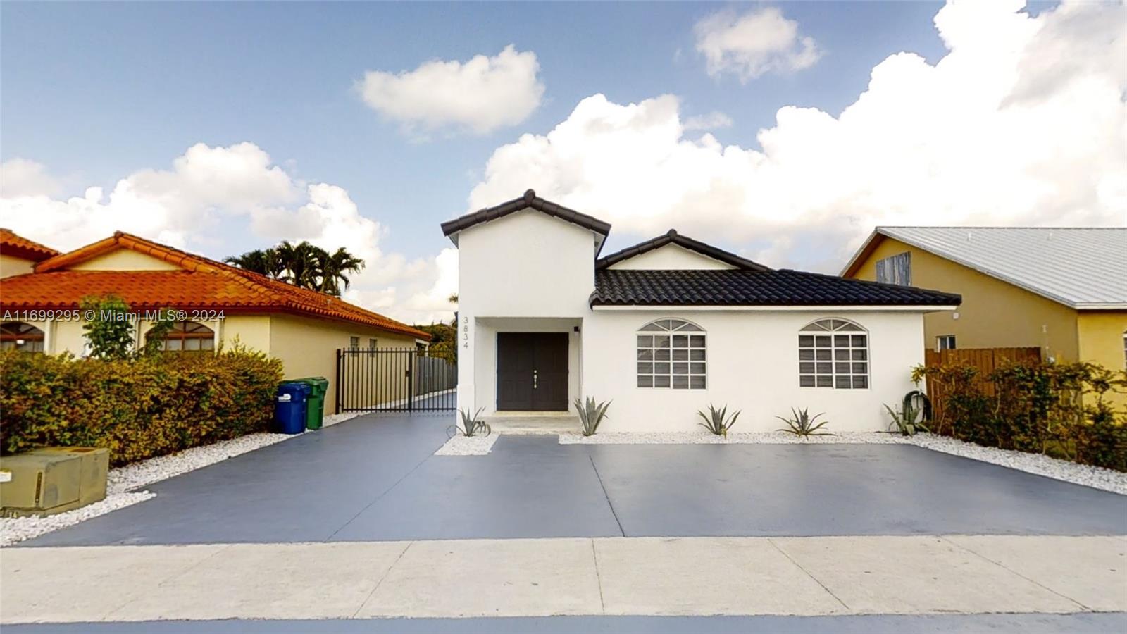 Single Family Home (1) one story ; 3 BR 2 BA - 1,618 Sq/Ft of Living area + zero lot size 4,482 Sq/Ft very nice driveway ( room for a boat and plenty of cars ) Covered terrace in the backyard,  recently updated; fresh painted; Vinyl flooring through, 6" baseboard, glass door shower in bathroom, modern vanity, showers and toilets, all new appliances SS, zebra and blackout shades, led lighting fixtures. Excellent location, a safe neighborhood of West Miami, and everything within walking distance; schools, restaurants, stores, supermarkets, and more.  Immediate occupancy, ready to move in, no homeowner association approval needed.