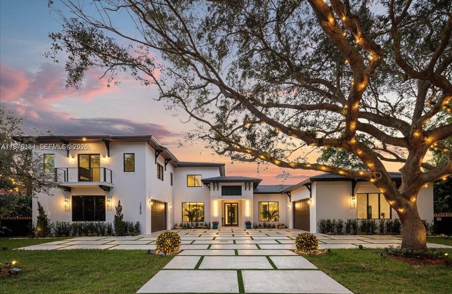 Exquisitely designed and newly constructed, this 9,271 SF residence offers the ultimate blend of modern luxury and functionality. A motor court entrance with 4-car garage welcomes you into an elegant open-concept foyer with direct views to the private pool and patio. The formal living room features a sleek fireplace and wet bar, while the chef’s dream kitchen boasts a large island, butler’s pantry, and seamless flow into the family room designed for entertainment.A 1,000-gallon underground gas tank supports gas appliances and laundry. The primary suite impresses with a private balcony, luxurious spa bathroom, and expansive walk-in closets. Situated on an 18,620 SF lot, this residence delivers modern elegance, thoughtful design, and every luxury amenity for seamless living.