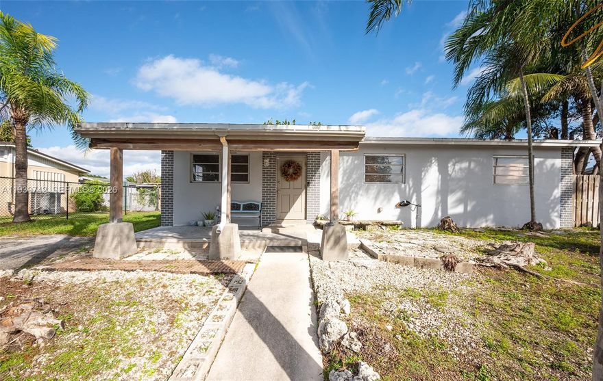 BEST PRICED PROPERTY IN THIS SECTION!  SOUTH MIAMI HEIGHTS next to Cutler Bay- Fixer Upper!! This charming single-family home situated on a spacious 7,500 sq. ft. lot with EXCEPTIONAL POTENTIAL! The home offers an open living and dining layout, a functional kitchen, and a dedicated laundry room and pantry for added convenience. THE ROOF IS ONLY 8 YEARS OLD!
Enjoy outdoor living with a covered front porch, beautiful palm trees, and a large, fully fenced backyard—perfect for entertaining, future expansion, or adding a pool. With enough side Entrance space to park your boat and all your toys! A detached 429 sq. ft. storage/utility structure provides valuable extra space, ideal for a workshop, home studio, or creative use.

Built with solid CBS construction and equipped with central A/C, this property also features **NO HOA and NO FLOOD**. Conveniently located near shopping, dining, schools, and major highways, it offers excellent flexibility and long-term value.

Ideal for first-time buyers, downsizers, or investors, this is a fantastic opportunity to own a well-located Miami property with room to grow.