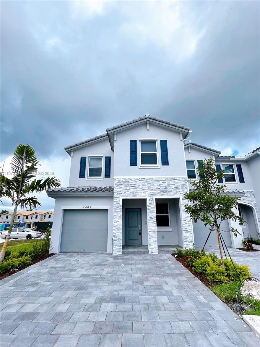 Corner unit townhouse in Homestead offering enhanced privacy, additional natural light, and a more open feel than interior units. All bedrooms are located upstairs, creating a practical layout that keeps living and entertaining areas separate from private spaces.

The main level features spacious living and dining areas with great flow, ideal for both everyday living and hosting. Enjoy a private backyard upgraded with turf, providing a clean, modern outdoor space that is low-maintenance and perfect for relaxing or entertaining year-round.

Situated in a growing residential area with convenient access to major highways, shopping, schools, and everyday essentials. Corner units with upgraded outdoor space are in high demand—an excellent opportunity in one of South Florida’s expanding markets.