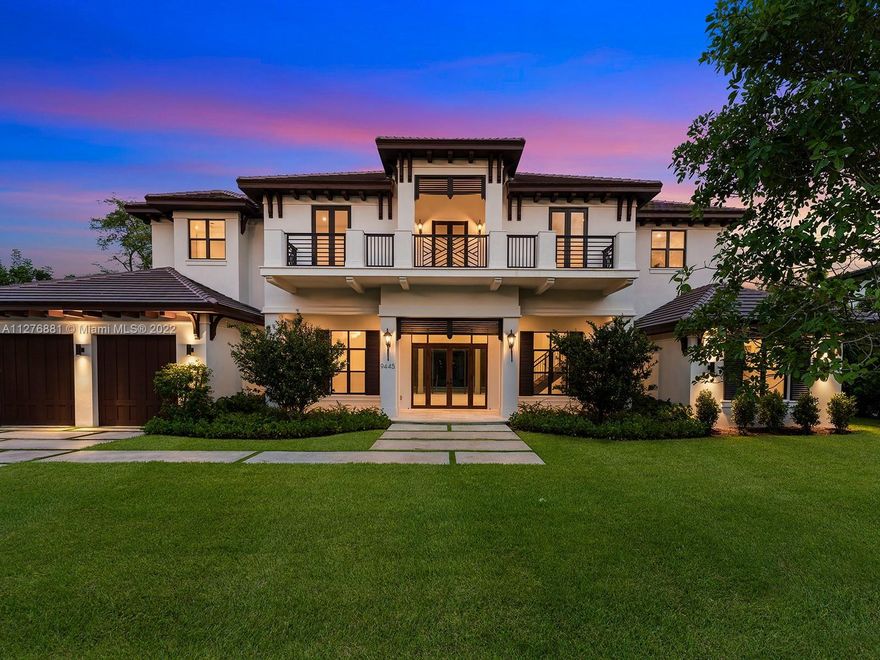 Extraordinary opportunity to live in Pinecrest Place where luxury & modern living come to life. Located on a quiet and secluded cul-de-sac, this spectacular brand-new 2 story contemporary estate greets you w/an open flrplan offering expansive living areas, volume ceilings, & plenty natural light. Exquisite modern kit w/custom designer cabinets, top-of-the-line appl, quartz counters, & a hidden walk-in pantry. Upstairs find a spacious den area, lavish master ste offers boutique style walk-in closets, spa like bath w/floating tub & private terraces. Discover a stunning outdr oasis w/covered terr, fully equipped summer kit, swimming pool & ample green grnds. Add’l Features: imp win/drs, elevator ready, pre-wired for surround sound sys, full house generator, 2 car gar, & laundry rm upstairs.