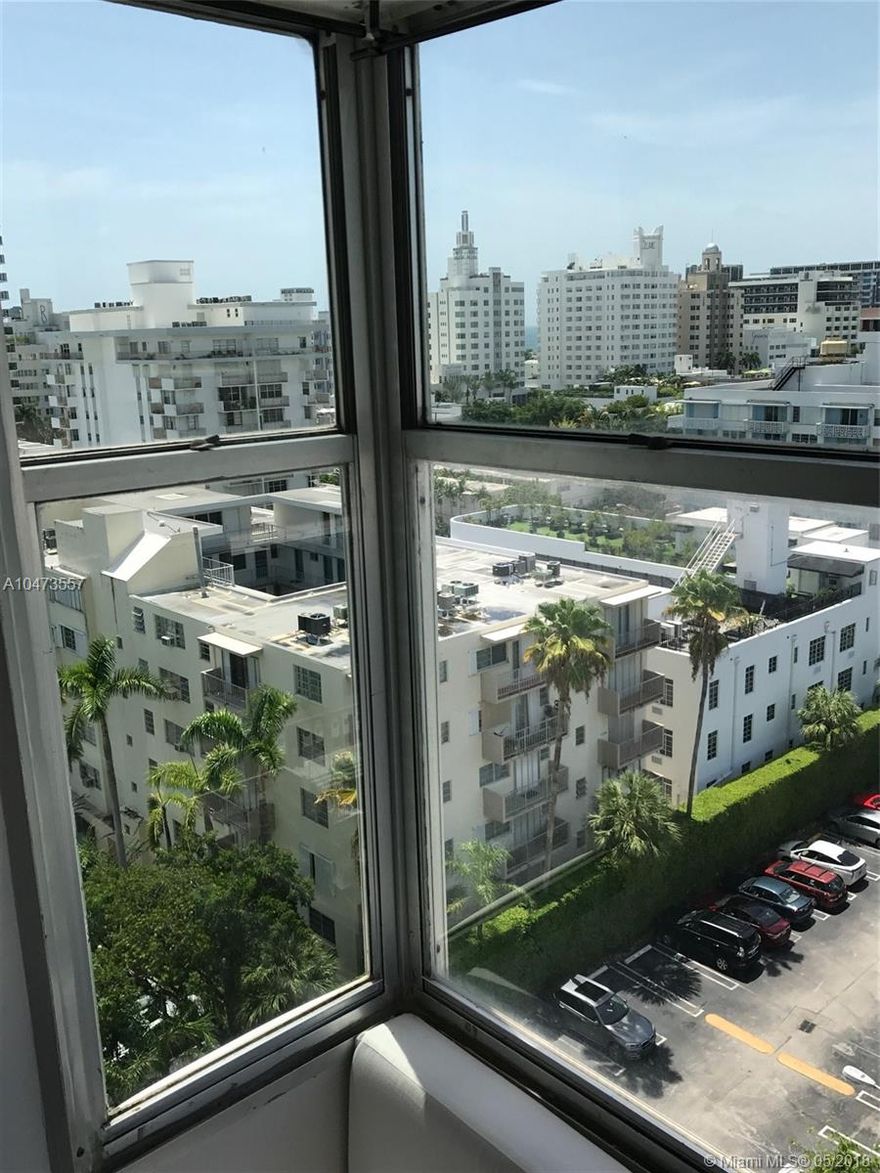 Open studio w/furniture, large living area w/amazing Ocean & city views, very good location just steps to the beach, Lincoln Rd, across the stress from the Conventional Center. This spacious unit features a updated kitchen, wood floor and custom walk in closet. Building has pool, gym & sauna. Parking space assigned. Owner contributes w/Condo deposit $1,000 - Condo Move-In fee $200 (no-refundable). SUPRA lock-bock.