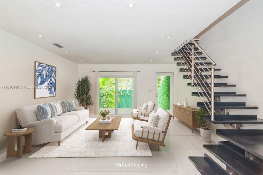 Come to take a look at the rarely available Le Phare 1 bedroom with balcony!  This tastefully remodeled 1-bedroom, 1-bath two story residence located in the heart of Key Biscayne's is one of the few communities you are able to Airbnb for a minimum of 30-days.  This turnkey home has been thoughtfully upgraded with a sleek, modern design, offering a bright and open layout that maximizes space and comfort. The two-level design provides separation between living and sleeping areas, creating a sense of privacy and flow. Enjoy lush, tropical landscaping right outside your door and easy access to Le Phare's peaceful walkways, pool, and pet-friendly community vibe.  Centrally located and walking distance to the grocery store.  Come visit this absolute Key Biscayne gem.