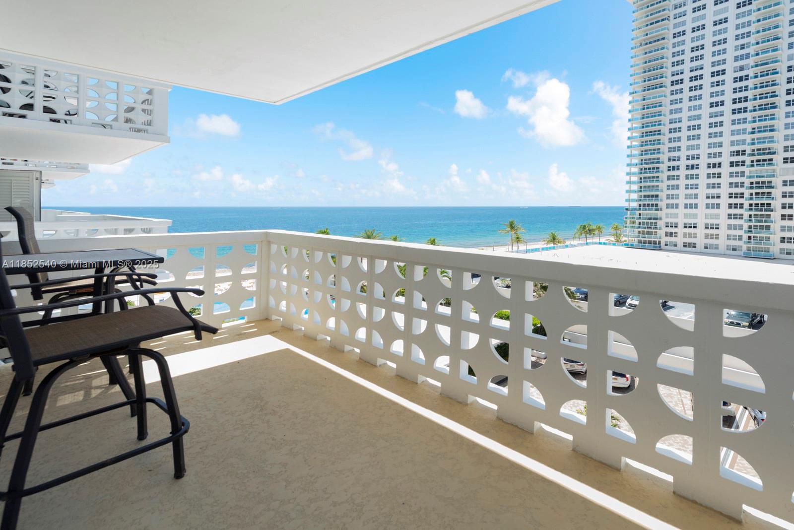 Experience breathtaking and unusually open southern oceanfront views from this 1-bedroom home in the Ocean Summit condo. This home enjoys exceptional space between adjacent structures offering rare on the sand beachfront openness. Home offers ocean views from living/dining and bedroom. The pass-thru kitchen has potential to open further making it ideal for entertaining and modern living. The building has undergone extensive updates, including a new sprinkler system, new roof, & new elevators being installed. Renovated hallways underway with a lobby transformation coming (See Renderings). Enjoy top-tier amenities-heated pool, BBQs, clubhouse, large modern gym, 24/7 security, and storage. Supermarket, Rx, dining, essential services and shops galore close by. Priced to sell-don't miss this!