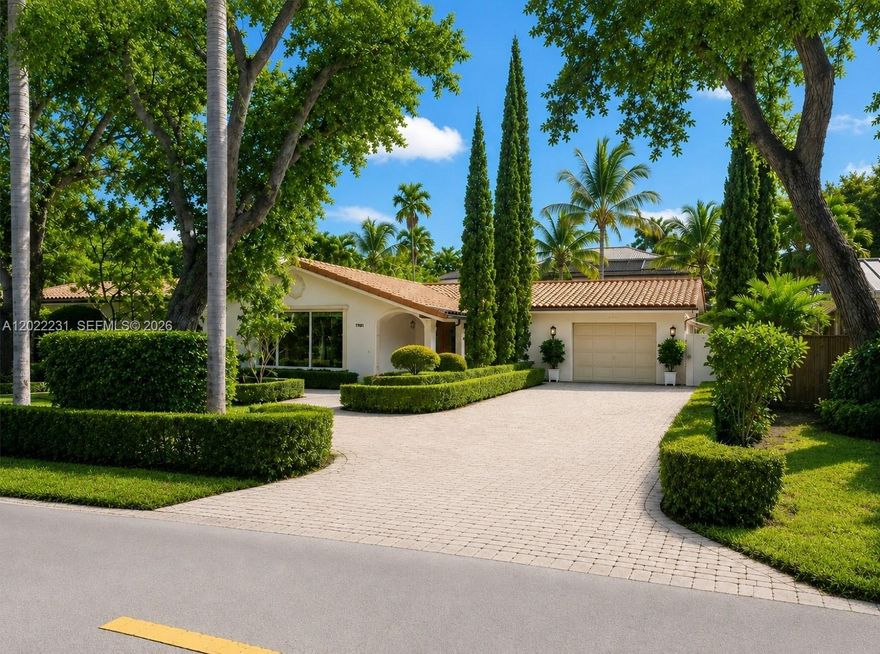 Blending timeless South Florida charm with elegant architectural character, this beautifully maintained 4-bedroom, 2-bath residence is nestled in the highly desirable High Pines neighborhood, one of Miami’s most sought-after residential enclaves known for its tree-lined streets and proximity to top-rated schools, parks, South Miami, Coral Gables, and premier dining and shopping. Surrounded by lush tropical landscaping and mature oak trees, the home showcases a warm Mediterranean-inspired aesthetic with concrete roofing, rich wood-beam ceilings, arched architectural details, and inviting covered walkways that create a true private-estate ambiance. The interiors are filled with natural light and offer spacious living areas, generously sized bedrooms, and a seamless indoor-outdoor flow ideal for both everyday living and entertaining. The expansive  12,368 lot provides ample space to add a resort-style pool, summer kitchen, or additional outdoor entertaining areas, offering endless possibilities for customization or expansion of the living areas. The property’s beautifully manicured gardens, charming nighttime landscape lighting, and serene pathways create a peaceful retreat atmosphere rarely found in the heart of Miami. Located minutes from Sunset Place, University of Miami, top private schools, and major expressways, this High Pines gem offers the perfect combination of privacy, character, location, and future potential in one of Miami’s most prestigious neighborhoods.