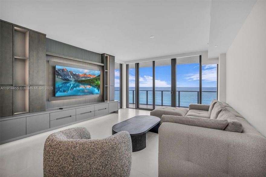 Gorgeous direct oceanfront corner flow-through residence at Solemar! This spectacular 3 bedroom, 3.5 bath + den lives like a 4-bedroom, offering exceptional space, flexibility, and luxury. Perfectly positioned on the 11th floor with unobstructed ocean and Intracoastal views, this home delivers sunrise-to-sunset living with expansive terraces on both sides. Stunning contemporary finishes, a private elevator entry, open chef’s kitchen, spa-inspired bathrooms, and floor-to-ceiling glass create a bright, sophisticated coastal retreat. Enjoy world-class resort amenities including two pools, beach and pool service, fitness center, spa, club room, wine tasting lounge, summer kitchens and 24/7 concierge and valet. Walk to restaurants and shopping. The ultimate oceanfront lifestyle. Move in ready.
