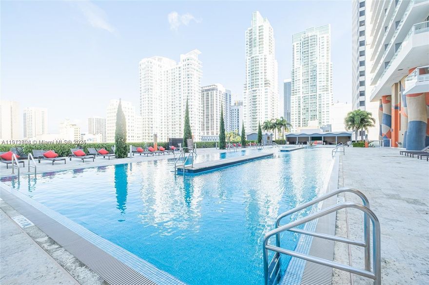 Great opportunity to purchase one of a kind turnkey furnished studio at 50 Biscayne. Fully high end equipped kitchen, flat screen Tv, sofa, work desk, bed, light fixtures and glass impact balcony with views towards Bayfront Park, Bayside and Biscayne Bay. Include washer and dryer, cable and internet. Assigned parking space on the same floor. Highly desirable location in the heart downtown. Great investment property. This studio can be rented annually or on a short term basis (per month). Gorgeous pool with club house and cabanas. State of the art fitness center and full service spa. Association has 10% reserves allowing to finance up to $715k.