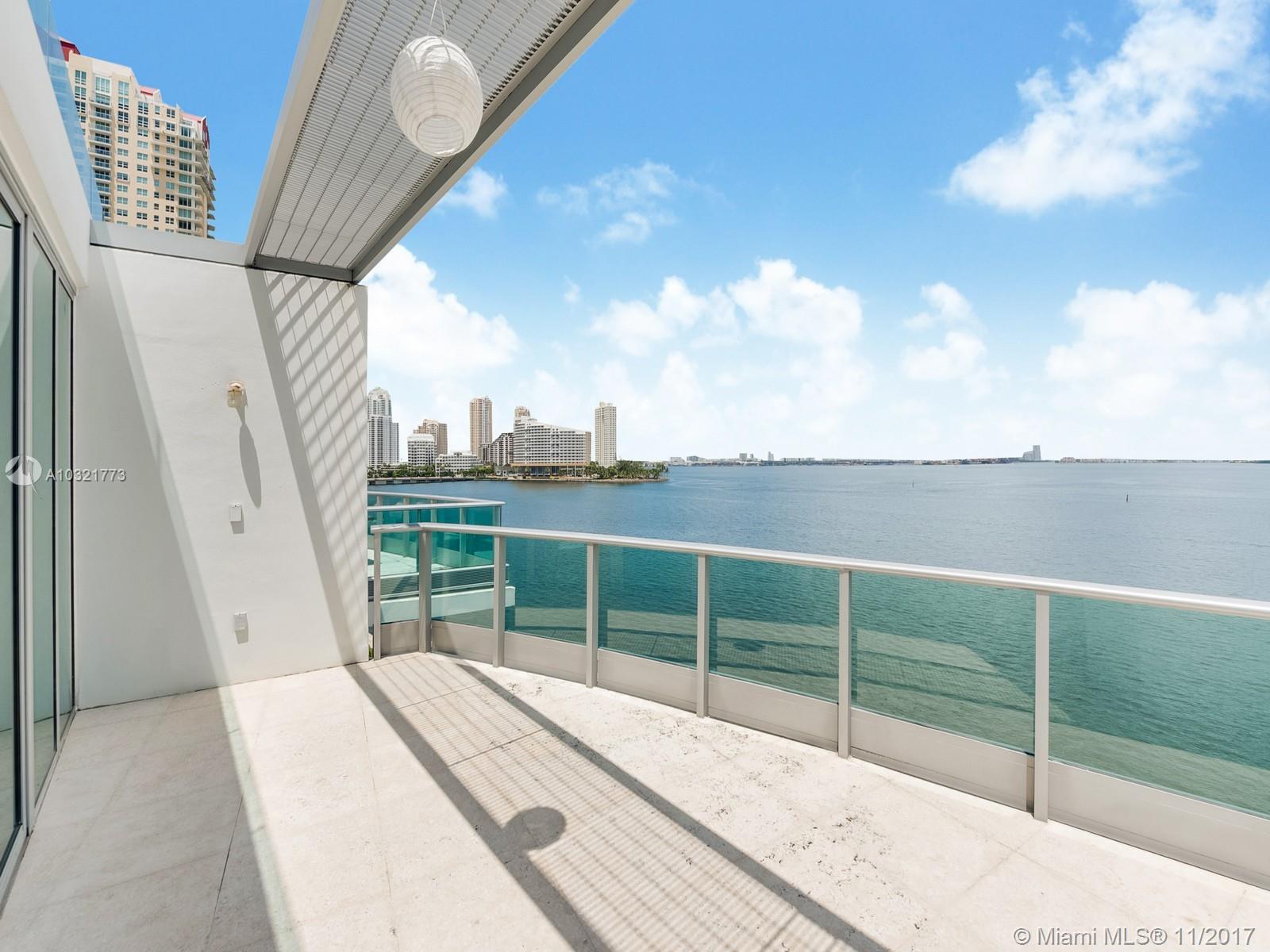One of a kind direct bay views from every room in this three-level loft at the Jade. Features include, 18 foot ceilings, flr to ceiling windows, a spacious living area & an open Italian kitchen w/stainless appliances. Master suite + den w/custom built wall of glass overlooking the living room. This fantastic unit comes with two large terraces w/unobstructed bay views. Jade is an iconic building offering great amenities such as infinity edge pool w/cabana service, complete fitness center, racquetball, 24hr. concierge & much more