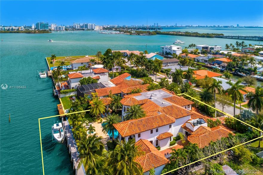Magic waterfront Mansion with a combination of contemporary and Mediterranean style.Open plan living spaces with idyllic transitions to expansive outdoor living areas. Overlooks 140 feet of waterfront views new seawall, Boatlift for 20,000 PDS, next to open bay with ocean access.BBQ area w/summer kitchen & waterside pool & cabana.25 ft ceilings, movie theater,1,000 SF Master suite, open gourmet kitchen w/double appliances w/bar. This mansion offers over 12,000 Sqft of luxury living.9 Bedrooms/9 bath and a stunning 2 bed/1 bath separated cottage used as a guest/ Staff house+ Cabana .2-Story, 4 car garage. CLOSE TO BAL HARBOUR, SOBE, MIAMI BEACH, MIMO, WYNWOOD, MIDTOWN, AIRPORTS, SHOPPING.