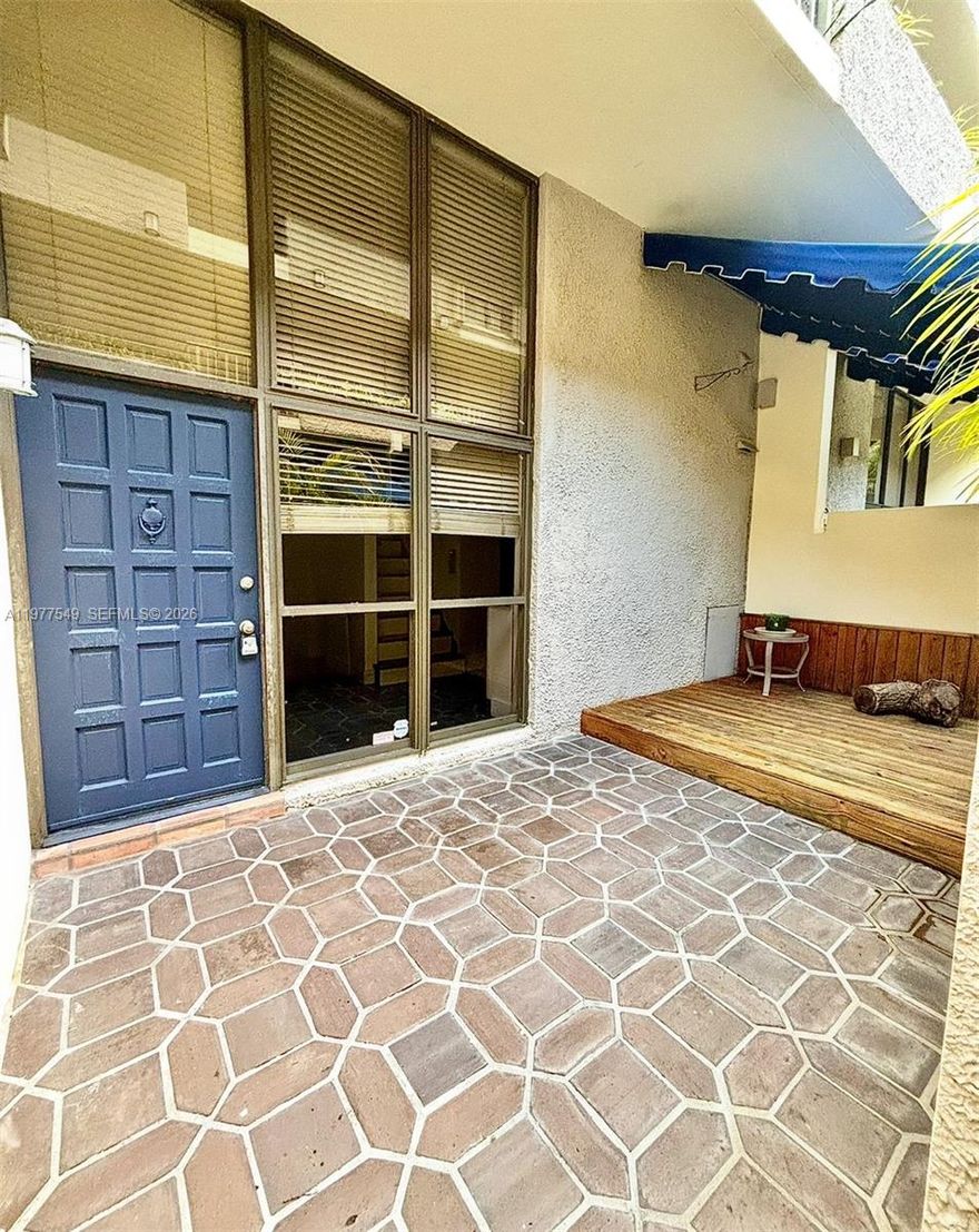 FOR LEASE is two level office. Building is mixed use with office and residential. Unit has residential characteristics such as full kitchen, 2 full bathrooms, laundry machine, and front/rear patios. Includes water and waste. Great for any professional with a leaner operation. Includes 1 parking space, can inquire about a second, street parking available.
