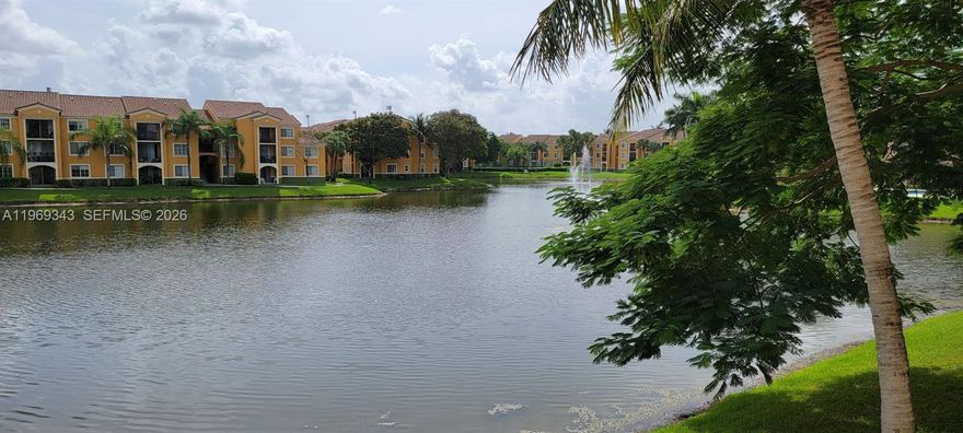 LOCATION, LOCATION, LOCATION!!! Gorgeous 2/1 unit, include a private garage next to the entrance to the building plus another assign parking space at El-Ad Residences at Miramar. Washer and dryer in the unit. Resort style, with a gorgeous swimming pool, business center, gym. Incredible lake view. Two playground. Gated community. Easy to get approved. Close to shopping centers, Hospital, I-75, Turnpike. This property is excellent for investors has a tenant till 1/14/27 @$2300 per month. no special assessment, building excellent maintenance. If finance provide a DU, minimum 25% down