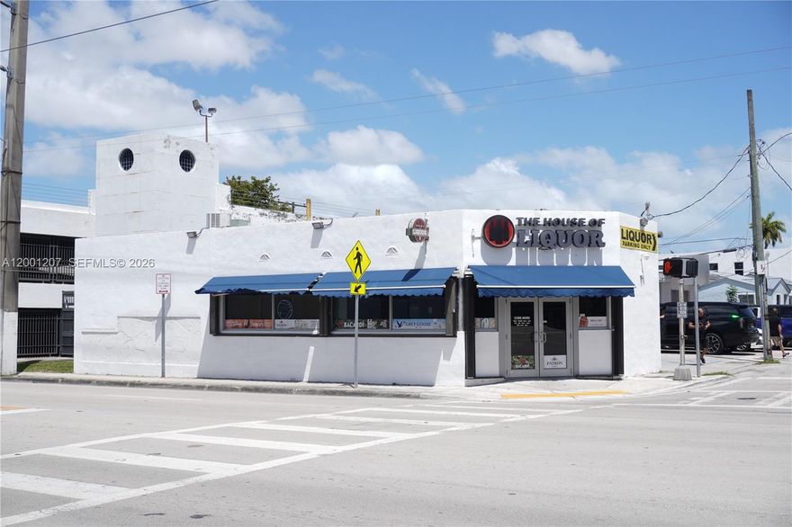 RARE COMBINED RE + BUSINESS — CORAL WAY CORNER LOT W/ 4COP LICENSE & T6-8-O ZONING. Turnkey investment: fee-simple ownership of 2,740 SF freestanding retail building on 0.15 AC corner lot PLUS fully operational Royal Liquors — 16+ yr established liquor store with quota-restricted 4COP full liquor license ($200K-$250K standalone value). T6-8-O ZONING ALLOWS UP TO 8 STORIES — massive redevelopment potential for mixed-use on this corner site. 160 LF dual frontage (106' on 26th St + 54' on 37th Ave), 8 parking spaces, 90/100 walk score. Asking $771/SF — 13.3% BELOW Coral Way submarket median of $889/SF. Annual revenue ~$1M+ (POS), adjusted SDE $120K-$220K, cap rate 5.14%-9.36% vs 5.4% submarket avg. Includes 2 living units (3/2) providing additional income potential. Sale includes: real estate, business operations, 4COP license, all FF&E, walk-in coolers, commercial freezers, POS system, signage. Inventory ~$352K at cost negotiated separately. Currently absentee-run — significant upside for active owner-operator. Zero new retail construction in submarket pipeline. Previous sale $1.1M (2021) — 113.6% appreciation. 15 min walk to Douglas Road Metrorail. Full buyer's packet with financials, SDE reconstruction, cap rate analysis & 13 comps available with executed NDA. Contact Daniel Hidalgo-Sandoval 786.600.5069 | daniel@fortmark.net