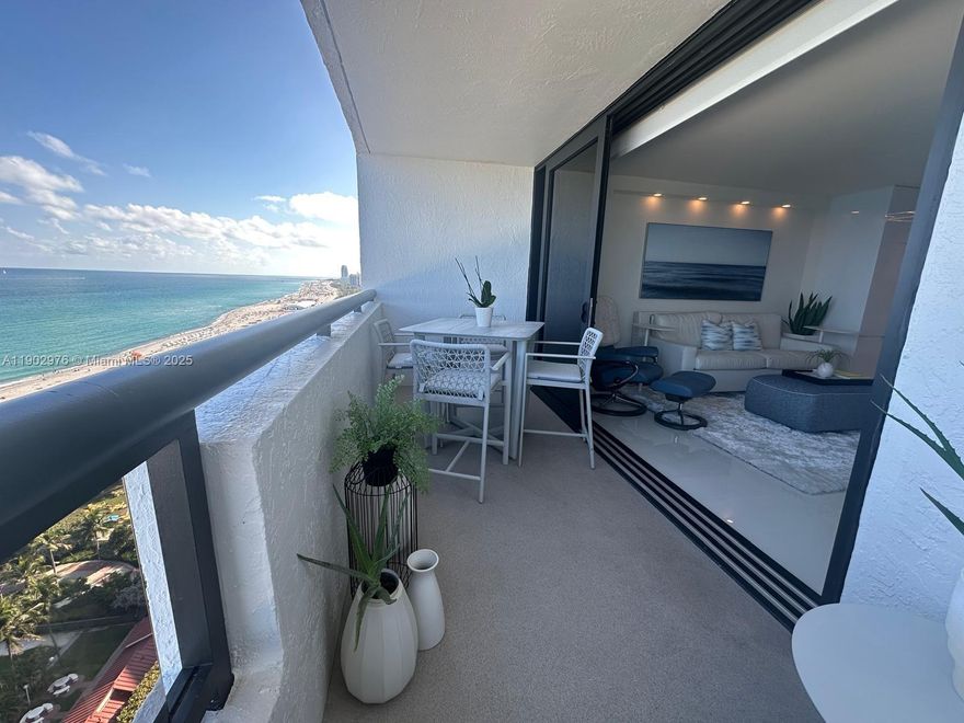 GORGEOUS DIRECT OCEAN FRONT UNIT AT CLUB ATLANTIS! Spectacular sweeping views of the ocean and pool area from this fully renovated 2 bed/2 bath unit with brand new furniture. Tempurpedic king bed, Bose electronics, flat screen TV's. Second bedroom has a murphy bed and can double as home office. Large contemporary open space kitchen with top of the line appliances open to living room. Tile floors throughout. Floor to ceiling high impact sliding doors in every room open to full size balcony! Club Atlantis is a full service condominium with pool, full gym, sauna, concierge, valet parking, 24h security, deli and much more! Great location between the 1-Hotel and The Edition: walk to Lincoln Road, Ocean Drive and best restaurants. Available 4/1/26 for seasonal or yearly rentals. Welcome home!