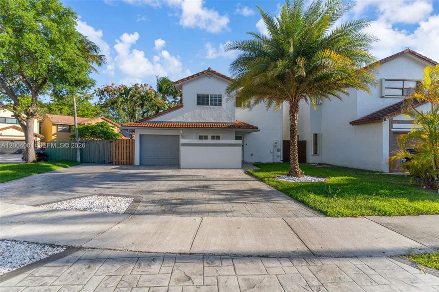 Beautiful corner home located in the highly desirable Hammocks community in West Kendall! This property offers a modern, move-in ready feel with impact windows and an impact garage door for added security and efficiency. The home features a brand new contemporary kitchen, elegant white tile flooring on the first floor, and well-maintained wood flooring upstairs.

Upstairs you will find 3 spacious bedrooms, including a primary suite with a walk-in closet. The property sits on a corner lot, providing added privacy and plenty of parking. The spacious backyard offers room for a pool, making it perfect for outdoor enjoyment and future customization.

The garage has been converted into an efficiency with a long-term tenant who would like to stay, offering an excellent opportunity for additional income. It can also be easily converted back to a garage or additional living space if desired.

Additional features include a 2016 roof, 2018 A/C unit, washer and dryer included, and the property is not located in a flood zone. Conveniently located near top-rated schools, shopping, dining, and major highways.

Don’t miss this versatile and income-producing opportunity!