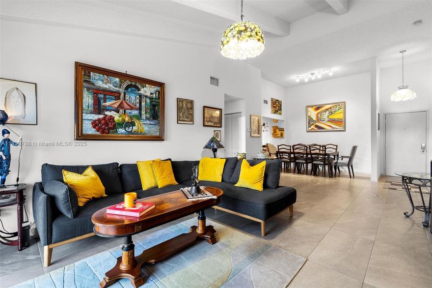 Spacious 2-bedroom, 2-bathroom condo in the heart of Cutler Bay! This top-floor unit offers a bright, open layout, neutral tile flooring , an elegant dining area, and a large living room that opens to a balcony- perfect for relaxing and enjoying the serene water view. The kitchen is equipped with stainless steel appliances, wood cabinetry, and ample counter space. The primary suite features a walk-in closet and en-suite bath with dual vanities.A versatile attic loft, accessible via internal stairs, adds approximately 50 sq. ft. of extra storage. The unit comes with its own designated parking space and is being sold fully furnished, ready for move in. Enjoy a swimming pool, lush landscaping, and a prime location near US-1, shopping, parks, and Black Point Marina. Check this out now!