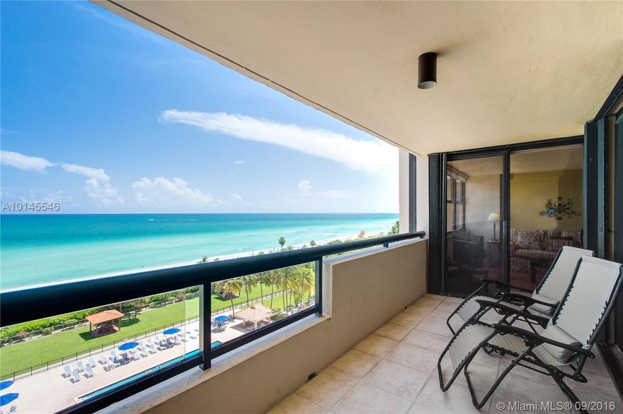 Impeccable direct oceanfront property at Collins & 25th St. at Club Atlantis. Enjoy captivating ocean views of the sparkling Atlantic Ocean from every room. Enjoy breakfast or dinner from large balcony overlooking ocean. Walk down to ocean or enjoy a quick dip in the large heated swimming pool. Terra-cotta tile throughout & marble in the master bath. Walking distance to boardwalk, Lincoln Rd & South Beach's famous shopping, dining, & restaurants. 24-hr security, valet parking, heated pool, gym, & storage.