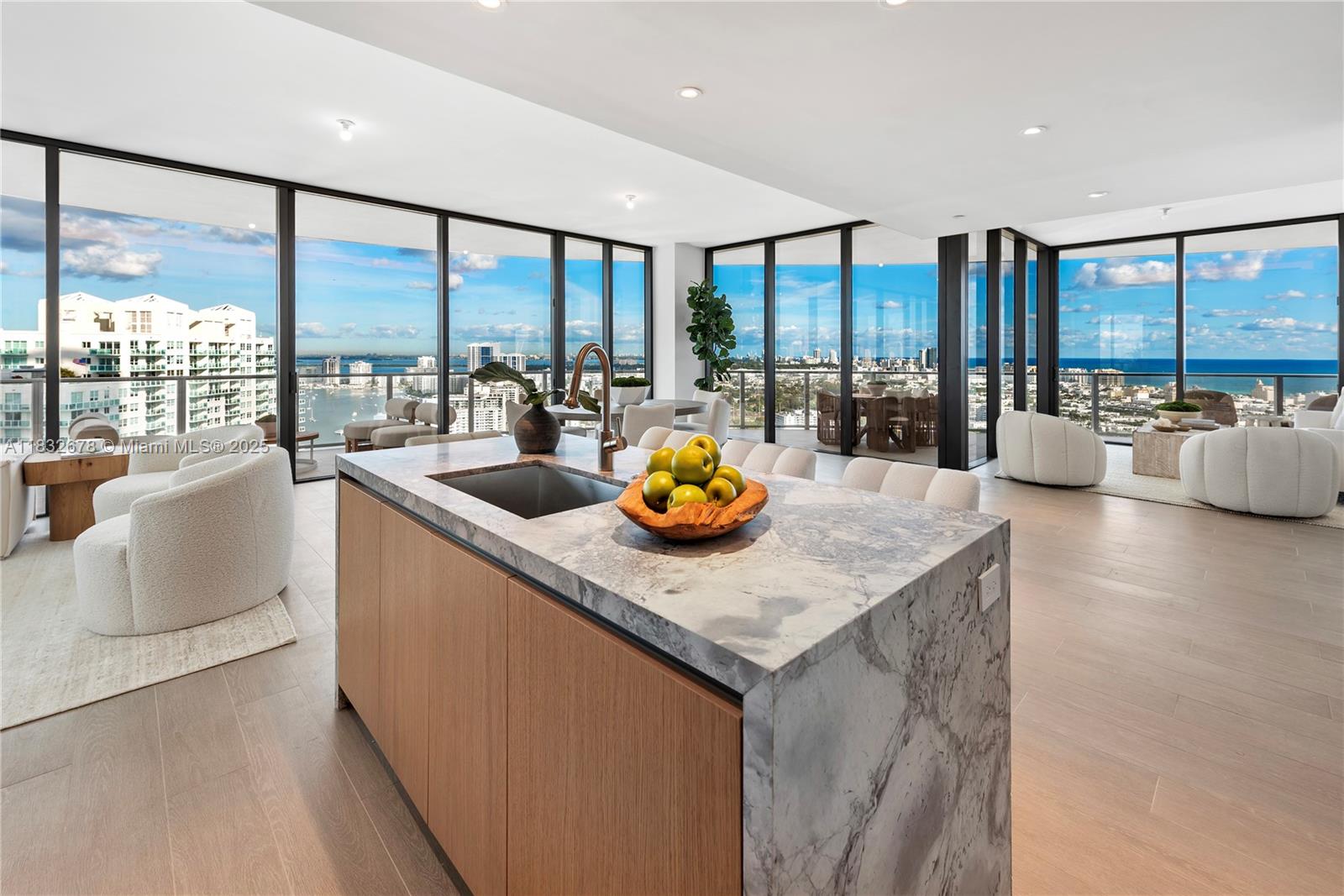 Elevate your lifestyle to unprecedented heights at this FIVE PARK Canopy residence where luxury meets sophistication. Furnished with new furniture, built-in closets, Smart Control, and featuring gourmet kitchen, Gaggenau appliances, and 1,000-SF terrace providing panoramic ocean and Miami skyline views. Enjoy the exclusive Canopy Club, Five Park’s residents-only, full-service Members Club offering social spaces, private dining room, jewel box bar and lounge, library, wellness and fitness areas. On 6th floor, 50,000-SF of amenities include pool, fitness studio, spa, restaurant with in-residence dining. A private beach club, 3-acre Canopy Park in your backyard, and quick access to Miami Beach Marina, world-class dining, South of 5th Park, and beaches makes this a perfect home.