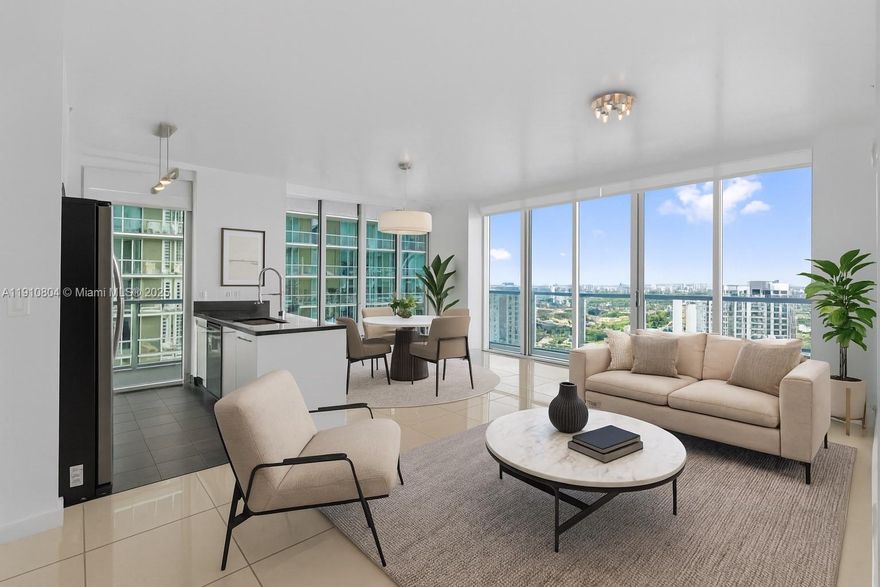 Bright and spacious 2-bed, 2-bath corner unit at Axis on Brickell with 1,107 SF of modern living space. This high-floor residence features 9-ft ceilings, ceramic floors, granite countertops, and new stainless-steel appliances. Enjoy stunning, unobstructed sunset views from the spacious wraparound balcony. Prime location in the heart of Brickell, just steps from the Metrorail, Metromover, and Brickell City Centre. Axis offers resort-style amenities including two pools, hot tub, BBQ area, fitness center, men’s and women’s spas, party and play rooms, conference room, 24-hour security, valet, and concierge. Priced as the lowest corner unit in the building.