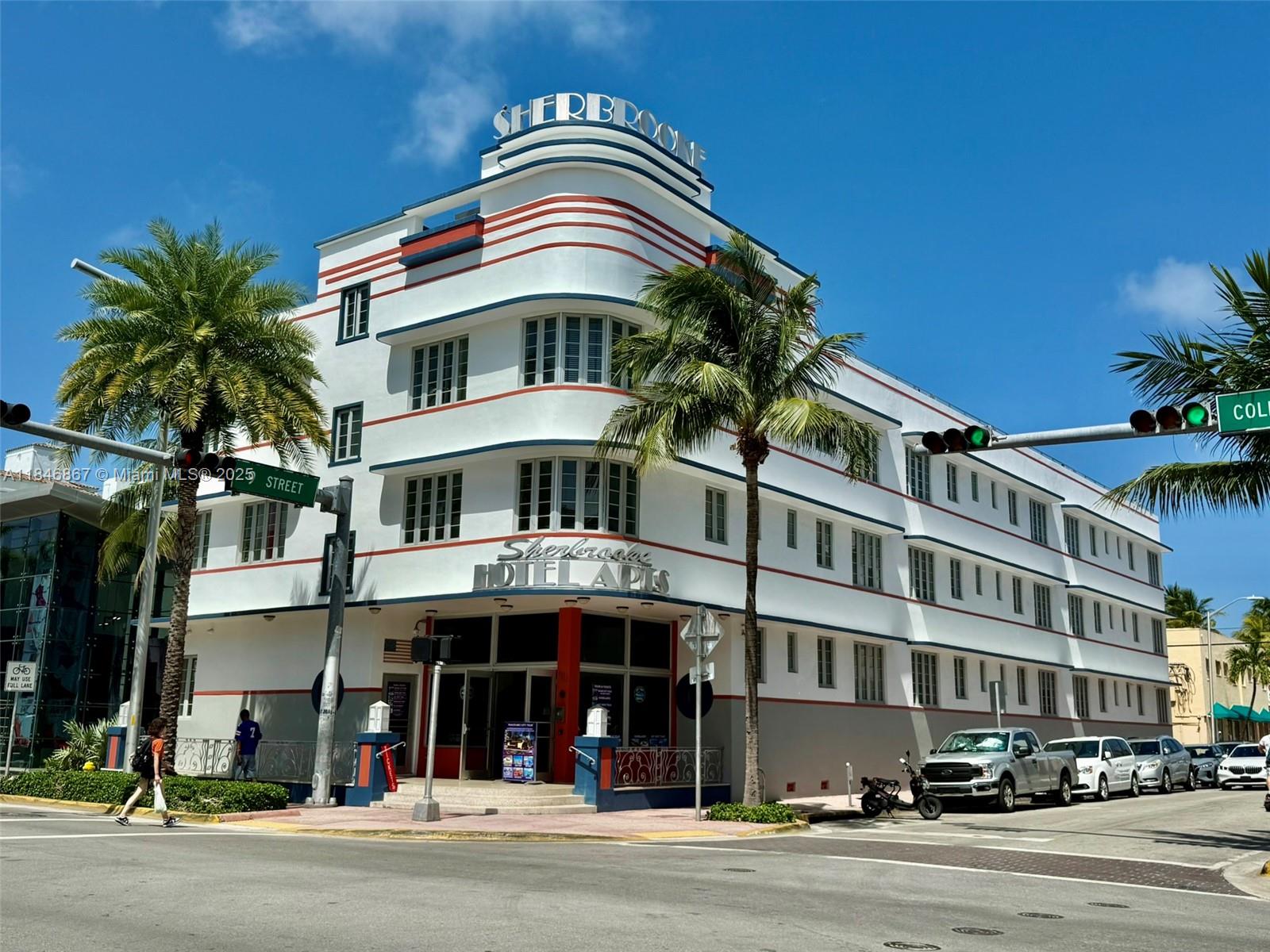 Tastefully updated and freshly painted top-floor corner unit in the historic Sherbrooke Hotel, available now. This bright and airy condo features charming Art Deco details, a separate dining area, tile floors throughout, impact windows, and a refreshed kitchen. Enjoy a partial ocean view and live just steps from the beach, top shopping, and iconic South Beach dining — all in one of the most vibrant, walkable neighborhoods in Miami. Laundry facilities on-site. Available for one year lease minimum. Will not last long!