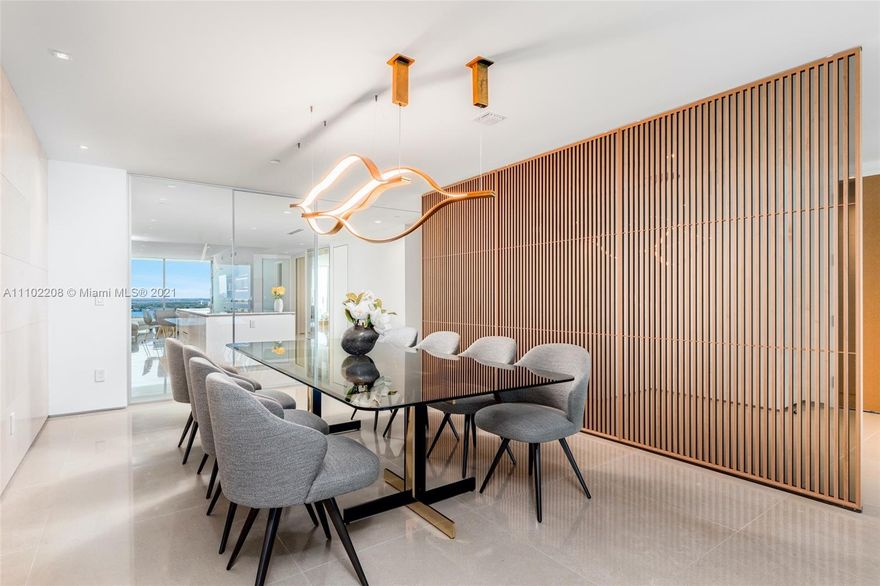 Located in prestigious Oceana Bal Harbour, this stunningly designed high floor flow-thru residence is ocean front luxury living redefined. Sold furnished with the latest Minotti line, this sleek & modern 3,264 SF flow-thru residence boasts unobstructed views to the Atlantic Ocean, Biscayne Bay, & Downtown Miami skyline. Enjoy complete privacy inside your residence & as you step out onto your 9 Ft deep terraces. Sophisticated elegance abounds with exquisite stone flooring throughout & the latest Italian Doors & Closets. Gourmet Kitchen with Dada Cabinetry & Gaggenau appliances. Oceana’s 5-star amenities cater to a select few: beautifully manicured grounds, private restaurant, beach service, tennis courts, museum quality art with sculptures by Jeff Koons. Unit Designed by Cleo Bell.