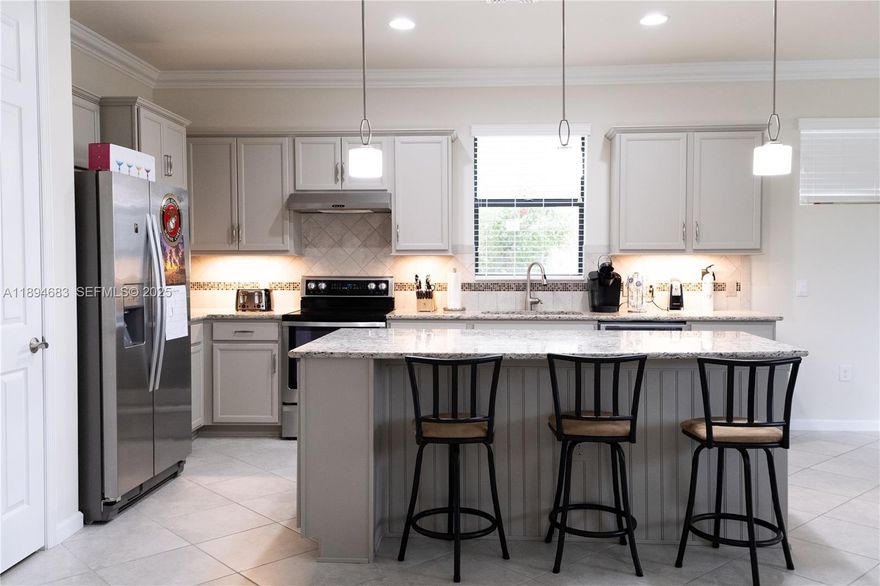 MOTIVATED SELLER! Open to ALL offers. Welcome to paradise! Nestled on a premier street in the 55+ Del Webb GATED community in Ave Maria, this charming 3BR/2BA/2CG offers active, resort living. Enjoy serene water views from an extended, heavy-duty screened lanai on a tranquil lot. FEATURES: split-BR floor plan, main suite w/double vanity, large walk-in closet & motion sensor lights, granite counters, modern kitchen cabinets, island w/storage, pantry, & SS appliances. HIGHLIGHTS: Roof rated for 160 MPH winds, Accordion shutters, Upgraded diagonal tile floors, Laundry room w/extra storage & large capacity W/D, A/C (2023), Epoxy garage floor. UNPARALLELED AMENITIES: 2 Clubhouses, 5K SF fitness center, Beach entry & Lap pools, Tennis, Pickleball, Optional championship golf, Town Center, & more!