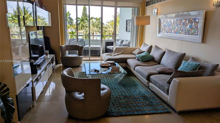 Experience Euro-chic luxury at Seacoast 5151, an iconic oceanfront, resort-style, pet-friendly residence. This spectacular 2 bedroom - 2 bath 1410 square foot residence is beautifully upgraded with honed and polished travertine floors throughout, recessed lighting, granite countertops, an open kitchen, and fully marble-clad bathrooms. An additional sleeping area adds flexibility for guests or office use.
The custom primary suite features built-in closets and a private sitting room/office. Enjoy breathtaking, unobstructed views of the Indian Creek Waterway, marina, and the prestigious homes along Pinetree Drive—along with stunning sunset skies. A sprawling 38’7” balcony, accessible from both bedrooms and the living area, offers seamless indoor-outdoor living.
Designed by renowned architect Morris Lapidus, Seacoast Towers sits on 5 acres of prime oceanfront in coveted Mid-Beach, with direct access to the beachwalk and wide sandy shoreline with full beach service. Maintenance includes full reserves, A/C, hot water, water, sewer, trash, HD cable, TiVo, and high-speed internet.
Special Assessment Paid by Seller.
Full-service amenities include a state-of-the-art fitness center, grand lobby, convenience store, salon, on-site management, Tiki bar, 24-hour security, and valet. An exceptional opportunity to own a true Miami Beach lifestyle.