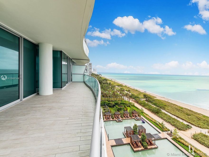 Stunning Miami Beach DIRECT oceanfront condo in CHATEAU FENDI, Fendi’s only branded condo in the world featuring 300 feet of Oceanfront and complete flow through views in each unit. As a decorator ready unit, this space can be complete to one’s own preferences. Featuring 4,487 SF of interior space and 6,086 SF including the balconies, as well as 4 bedrooms and 4.5 bathrooms, this spacious unit is only one of 58 in the exclusive boutique building. Enjoy 5-star amenities such as luxury Attaché, concierge, poolside bar & restaurant, private Beach Club, wine vault, 24h security and valet, library, business center, theater, spa & gym. Located walking distance from Bal Harbour shops.