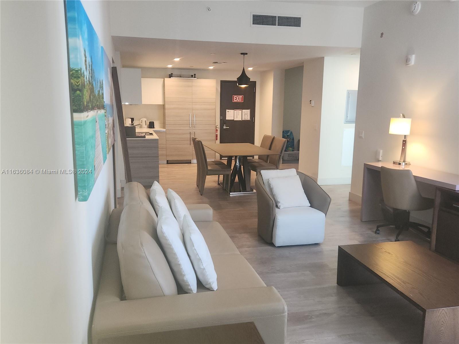 Just Only One block from the Beach !!! - Fully Furnished and Equipped - 3 TV's. No Rental Restrictions, you can rent it per day, week, month. Washer / Dryer in unit - Per Assoc rules, you can rent it for up to 6 people. The Condo-hotel provides 24-hour valet and concierge services, rooftop bar and grill, coffee shop, spa, fitness center, playground for kids, heated pool, etc. You can rent it directly or use the Hotel-rental program as you wish. Airbnb and most rental platforms allowed. Den is used as second bedroom. Assoc fee includes Cable-TV, Internet, Electric, facilities, Amenities,
