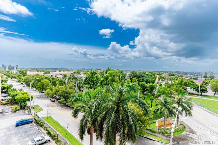 Updated 2 bedroom 2 full baths unit located on the 7th floor of this great Condo. Large balcony with new impact sliding doors with amazing views of the city. Beautiful new tiles throughout with modernized kitchen, granite counter tops, crown molding & stainless steel appliances. Popcorn ceilings were removed, new A/C was placed in 2015, new electrical wiring, air ducts and toilets! Laundry facilities are on each floor but there's also space inside the unit for your own washer & dryer. Building is very secure. Some amenities you will find are a clubhouse, fitness center, pool & bbq area. Close to Westland Mall and the Palmetto expressway. Come check it out in person!