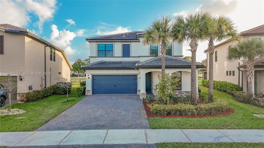 Live Limitlessly in this turnkey 2022 home at Enclave at Woodmont, ideally located near the clubhouse, pool, and golf. This 4BD/2.5BA, 2,516 SF residence features 10’ ceilings, 2-car garage, 1 bedroom downstairs, 3 upstairs, plus office nook, mudroom, and an upstairs den/play area. A spacious kitchen opens to an oversized living area built for entertaining with a cozy, modern touch. Relax in your screened-in patio with golf and lake views along the 18th hole, with space to add a pool. Optional furnished purchase available. Golf membership included (play after 1PM), plus tennis, pickleball, walking paths, parks, and easy access to I-75 & the Turnpike. HOA-maintained landscaping and pest control.