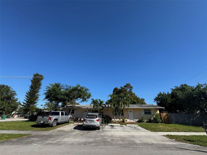 Charming CBS Duplex on a Prime Corner Lot — Perfect for House Hackers & Owner-Occupant. A solid CBS-constructed duplex built in 1967, ideally situated on a highly desirable corner lot in unincorporated Broward County. 
Featuring two spacious 2-bedroom, 1-bathroom apartments, this property offers privacy, security, and curb appeal with a fully fenced backyard, providing residents with exceptional outdoor space and a peaceful retreat. Located in a sought-after neighborhood with convenient commuter routes including 441, I-595, the Turnpike, and I-95.

The property is an outstanding opportunity for house hackers looking to achieve the American Dream using an FHA loan. Live in one unit while the other helps offset your mortgage—an ideal setup for building equity and long-term wealth.