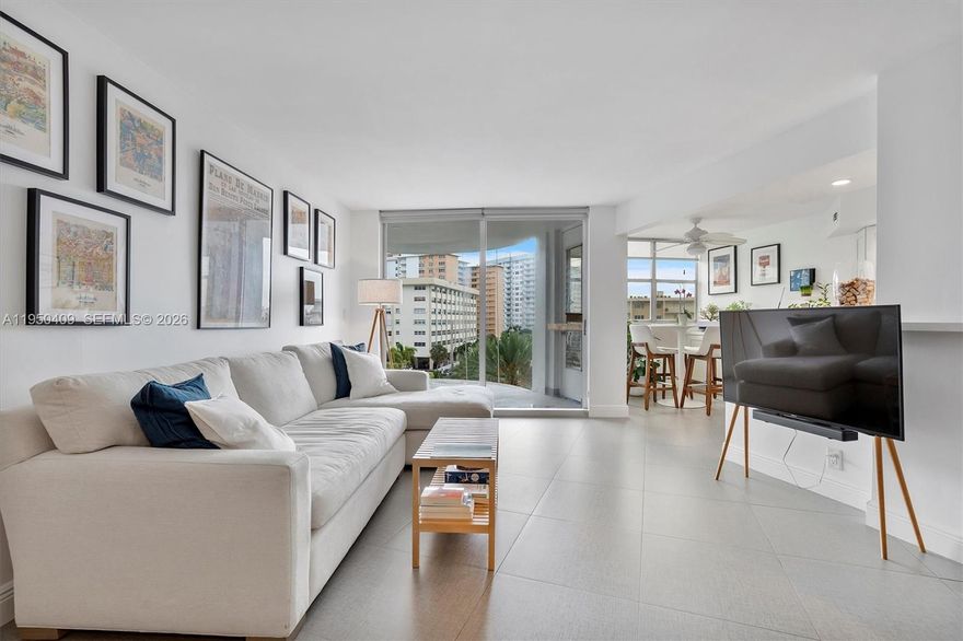 Experience high-rise living at its finest in this modernly updated condo featuring a unique & open layout with breathtaking views from every angle. Unwind in the primary bdrm offering 2 generous walk-in closets & a private spa-like bathrm. 2nd bdrm also has picturesque views & a large closet. The updated kitchen overlooks an expansive living, dining area & private balcony perfect for enjoying serene sunsets over the intracoastal water. 24/7 gateman, secured marina, gym, sauna, heated pool, grilling area & large recreational rm. Brand new windows & doors were just installed, 3-year-young A/C & hot-water heater, private storage unit & laundry only steps from your door & assigned parking ensuring stress-free arrivals. Close to many amenities & airports. A beautifully maintained residence combining comfort, convenience & lifestyle!