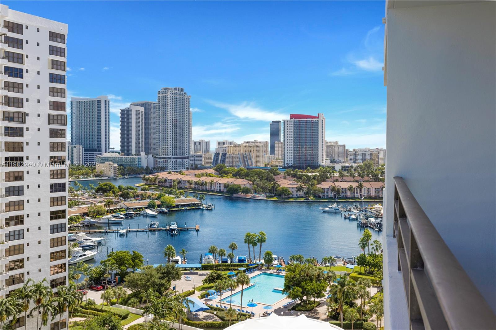 SOUGHT AFTER FULL 2 BEDROOM CORNER WATERFRONT RESIDENCE. PANORAMIC VIEWS OF THE MARINA, INTRACOASTAL AND THE SKYLINE OF FT. LAUDERDALE. THIS CONDO FEATURES MODERN FLOORING THROUGHOUT. FAMILY SIZE KITCHEN IS LARGEST IN BUILDING WITH CONTEMPORARY GRANITE COUNTERS & CUSTOMIZED PULL OUT PANTRY. BOTH PRIMARY AND GUEST BEDROOMS HAVE EXCELLENT STORAGE EACH WITH THEIR OWN WALK-IN CLOSETS. YOUR PRIVATE BALCONY IS THE PERFECT SPOT FOR ENTERTAINING AND RELAXATION. FURNITURE CAN BE NEGOTIATED FOR A TURN KEY EXPERIENCE. VALUE PRICED FOR UPSCALE LIVING. OLYMPUS CONDO OFFERS 18 ACRES OF RESORT STYLE LIVING. MINUTES TO THE BEACH, AVENTURA MALL, SHOPPING, DINING AND THE BEST OF SOUTH FLORIDA. AMENITIES INCLUDE 2 LUSHLY LANDSCAPED POOL AREAS, CLUBHOUSE WITH STATE OF THE ART FITNESS CENTER, TENNIS & MORE!