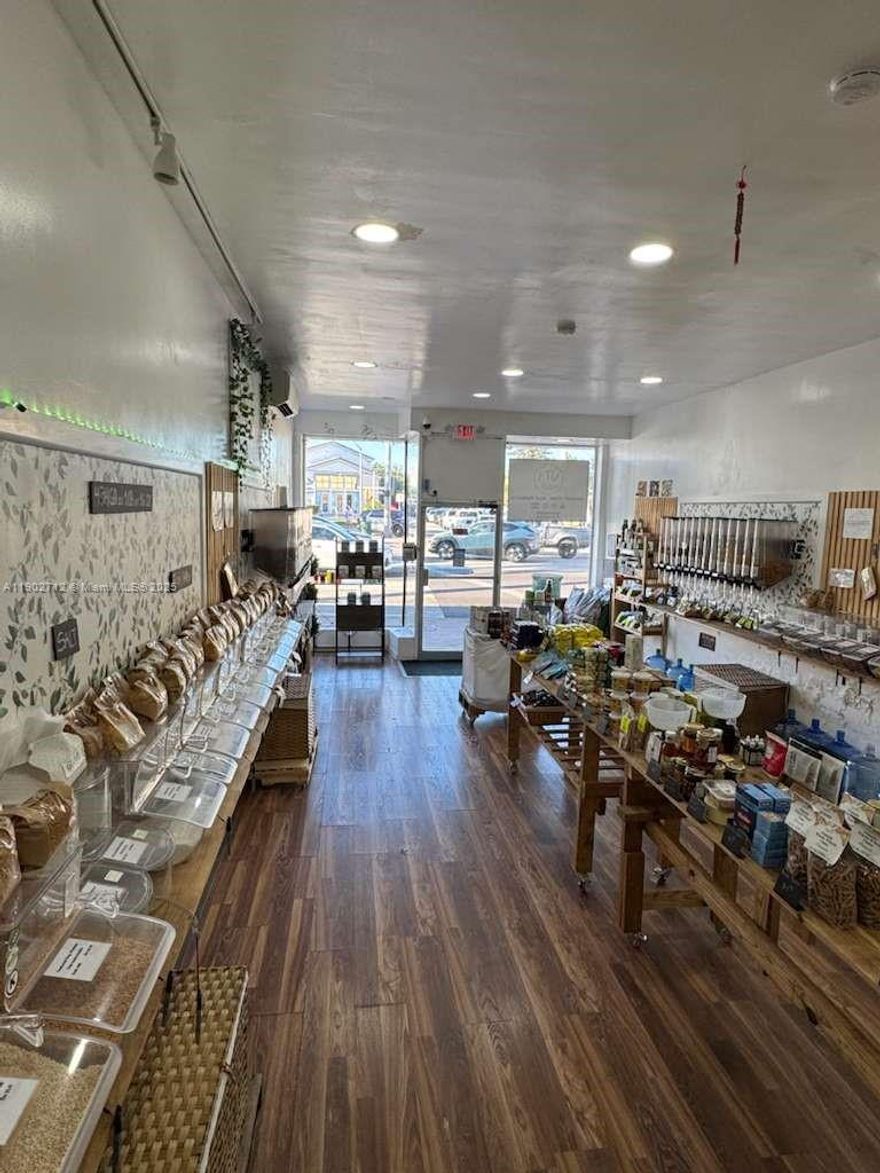 Location, Location, Location!
In the heart of North Bay Village – Normandy, a vibrant and growing area with strong purchasing power.

An excellent business opportunity in the healthy and organic food sector.
The store is fully licensed as a Grocery Store & Dry Goods, authorized to sell healthy bulk products and vacuum-sealed food items.

It has been completely remodeled, with recent and ongoing investments, and sits on a high-traffic street offering great visibility and surrounded by a loyal, health-conscious clientele.

The business is pet-friendly, and the rent is extremely low, making this a rare opportunity in the heart of North Bay Village. Motivated seller