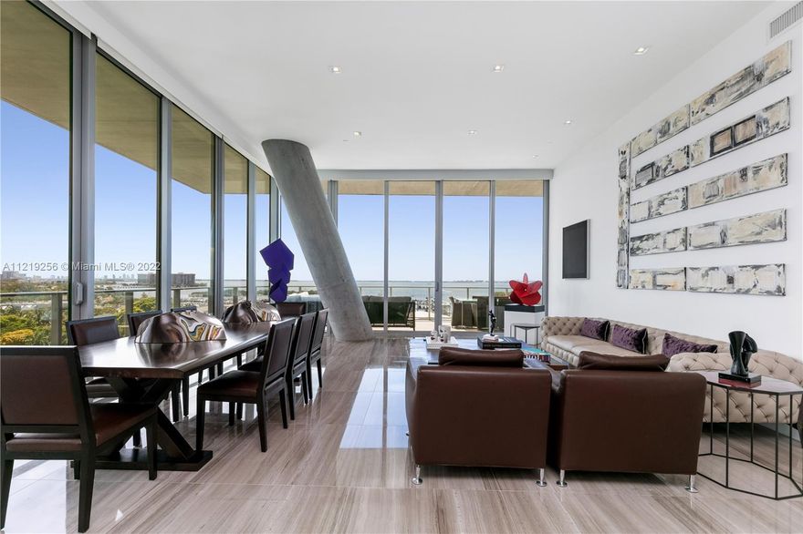 Grove at Grand Bay is an architectural masterpiece. Winner of 5 Architectural awards. Residence 901S is located in the South Tower with only 39 other units. Enjoy an exclusive, luxurious lifestyle like no other. 12' ceilings and terraces with summer kitchens. Direct waterfront with NE exposure. Amenities include Private on site Chef, Spa, Gym, roof top pool and concierge service.