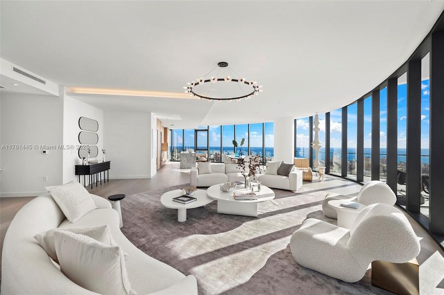 01 Line Corner Park Residence at Five Park Miami Beach: 3 Bedrooms, 3.5 Bathrooms, 3,972 sf interior. Two Assigned Parking Spaces. Wraparound Terrace Views. FIVE PARK Miami Beach merges timeless glamour with innovative development. A 48-story tower offering various amenities, including a FULL SERVICE BEACH CLUB in South of Fifth. Residences boast sophisticated designs, spacious floor plans, and top-tier appliances. Estimated Completion: Sept 2024. Move in: 2024.