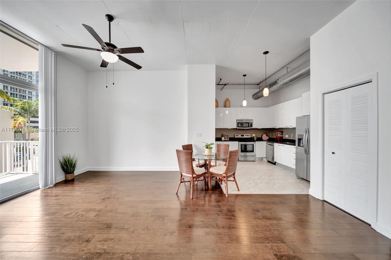 WHAT A DEAL ! Concrete restoration completed & remaining assessment will be paid in full by the seller at closing! =) Maintenance includes fully funded reserves for 2025. Stylish loft design featuring ample closets, high ceilings, and upgraded industrial touches, including partial walls for room division. This unit faces west, offering serene views of the pool, sunset, and main entry area. The condo offers convenient storage on the same floor and is equipped with impact windows. Prime location, just 15 minutes from Aventura, Fort Lauderdale, beaches, and a short walk to the downtown area.