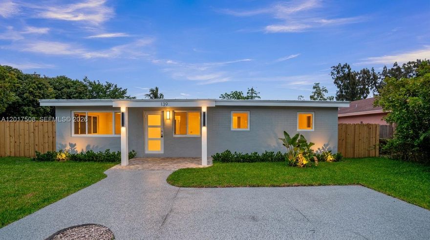 Fully renovated 4-bedroom home just 1.5 blocks from Atlantic Ave in the heart of Downtown Delray Beach. This home is like a fort with full CBS build, even the interior walls.  Situated on an a rare oversized 13,618 SF lot, this property offers outdoor space with endless potential to add a pool, expand, cottage to create your own private oasis.  Inside, you’ll find a modern open-concept layout featuring a brand new kitchen with quartz countertops, shaker cabinetry, stainless steel appliances, and a spacious snack bar perfect for entertaining. The home showcases porcelain wood-look flooring throughout, updated lighting and fans, impact windows and doors, closet organizers, two fully renovated bathrooms with high-end finishes, and separate laundry room.  Step outside to enjoy a newly added pergola and shed, screened patio, and expansive backyard — ideal for relaxing or hosting gatherings. Additional upgrades include a new metal roof, epoxy driveway, new landscaping, new tiled front porch, new tiled and screened patio, fresh interior/exterior paint, and fenced yard.
No HOA. Prime location close to Sundy Village, various upscale dining, shopping, nightlife, and the beach. A rare opportunity to own a turnkey home with a large lot in one of Delray Beach’s most desirable areas.