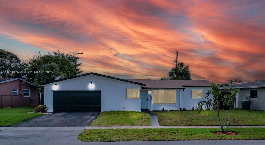 Seller is accepting highest and best and one back up offer — previous buyer’s financing fell through! They lost their inspection money and wasted time, their loss is your gain! This fully renovated 4-bed, 2-bath home with 2-car garage features new hurricane impact windows/doors, 24x48 porcelain tile, LED recessed lighting, and modern finishes. The chef’s kitchen offers 42" white cabinets, quartz waterfall countertops, backsplash, and 2025 stainless steel appliances. Bathrooms are beautifully tiled. New roof (2023). Enjoy your private pool and spacious yard, perfect for entertaining. Move-in ready!