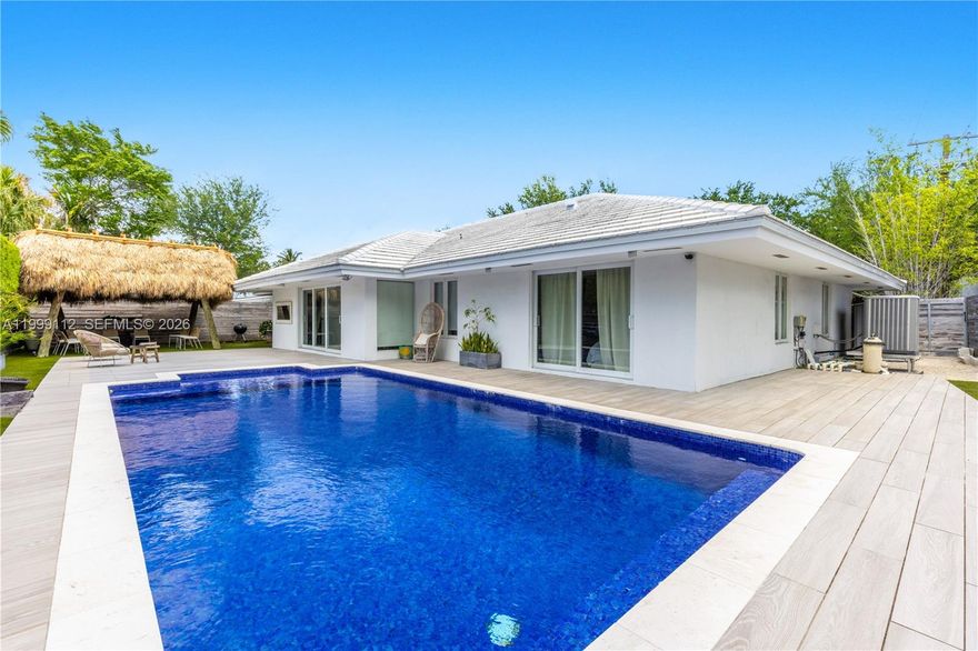 Located in one of the most exclusive residential pockets of Key Biscayne, surrounded by multi-million-dollar estates, this beautifully designed 5-bedroom, 4 full bathroom home offers the perfect balance of privacy, functionality, and tropical lifestyle.
The layout is thoughtfully distributed with a private primary suite on one side, a separate nanny/guest suite with its own bathroom, and a dedicated wing for the children’s bedrooms—ideal for both family living and entertaining.
Just steps from top-rated schools and only 10 minutes from the beach, the property features a stunning outdoor space with a resort-style pool and a charming tiki bar, creating the ultimate South Florida oasis.
A rare opportunity to own in a highly sought-after neighborhood where surrounding homes reach $10M+.