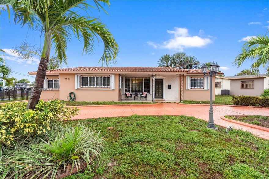 RARE FIND in this Corner lot located in Hialeah's most desirable enclave! Features an open floor plan with LOADS of windows and natural light, SPACIOUS Family Room, Tiled throughout, LARGE Kitchen, Interior Laundry,  Newer A/C, Primary Bedroom features a Walk-in closet and en Suite Bath. LARGE Fenced Yard with Circular Drive allows easy access from two sides, even a Covered Screened Porch for Dominoes! SHOW TODAY, This one will not last!