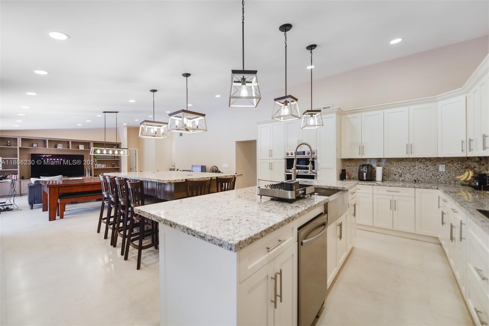 Beautifully upgraded home in Kendall features four bedrooms, two bathrooms, pool and a convenient two-car garage. Recent updates include impact windows and doors for added security and energy savings, as well as sleek lighting and modern fixtures. The kitchen stands out with granite countertops, a matching backsplash, and plenty of room for entertaining. Both bathrooms have been stylishly renovated, offering a fresh and modern look. French doors lead to a charming screened pool area, perfect for relaxing and enjoying the outdoors. The location provides easy access to the Turnpike, shopping, schools and more. Don't miss this opportunity