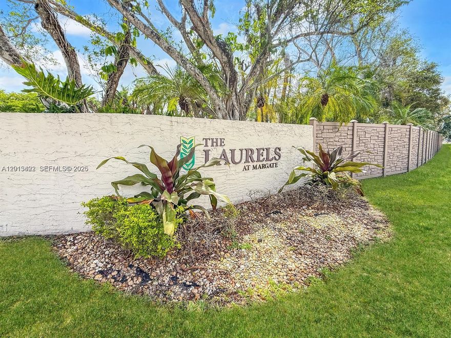 Stunning 2 bedroom 2 bathrooms condo. No age restriction. Efficient layout makes it feel larger than its listed square footage. Generous amounts of closet space and storage. Updated kitchen, new stainless steel appliances. Updated bathrooms and master closet. Air conditioner and water heater replaced within last 5 yrs, new title floors in living area and wood floors in bedrooms. Full size washer and dryer in unit. Freshly painted. Screened in balcony with lake and garden views. New roof 2025 and new paving 2026. Association maintains full reserves and insurance in place. Association fee includes water, trash, roof maintenance. There is onsite Property Management. Amenities includes Clubhouse, pool, fitness center, billiards, basketball and tennis court and BBQ area. Great location across from shopping plaza and near highways turnpike and I-95