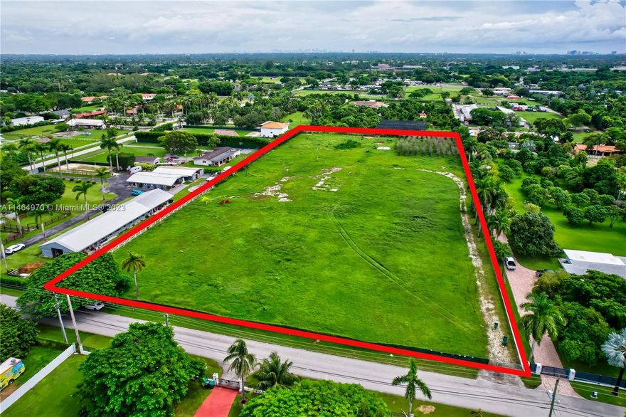 Introducing a stunning 4.87 acre parcel in the heart of horse country. This property is located on one of the most desirable streets in the area and offers an exciting opportunity for those seeking to build their dream home, create your own private family ranch, or run your equestrian or agriculture business. Enjoy tranquil living in Miami while still being conveniently close to schools, parks, and major highways. The property is vacant/cleared and is a perfect blank sheet to begin creating what you have always imagined!!  Take advantage of the agricultural tax exemption and income producing opportunities available! 

Architectural plans available for a 23-stall state of the art equestrian center including multiple rings, a house and pool.