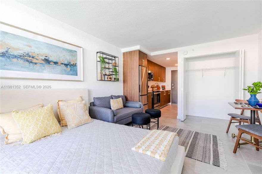 Our studio residences are designed to provide a comfortable living space for people who prioritize efficiency and simplicity.  

Apartment features include modern kitchens with a full appliance package, ceramic tile throughout, ample closet space and private balconies. 

The common areas are where the community comes to life with a resident lounge, resort-style pool with cabanas, fitness center, co-working lounge and more!

Onsite leasing office is open Monday-Friday 9-6.