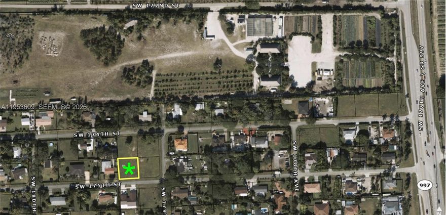 Residential land for sale.  This 10,400 square foot lot off the corner of Southwest 175th Street and 179th Avenue in the Redland community is zoned for a single-family residence.