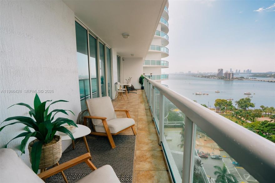Wake up to stunning Biscayne Bay views in this 2-bedroom, 2-bath split-plan condo in the heart of Edgewater. The open layout is filled with natural light and features a modern kitchen with stainless steel appliances, in-unit washer/dryer, and the rare perk of two parking spaces (valued at $30,000 each). Enjoy resort-style amenities including a pool, gym, steam room, sauna, and clubhouse. Perfectly located right across from Margaret Pace Park and just steps from grocery stores, coffee shops, and some of Miami’s best restaurants, plus minutes from everything happening in the city. This is Edgewater living at its best: bright, spacious, and walkable with water views that never get old. Unit actual size is 1,374** per condo docs!