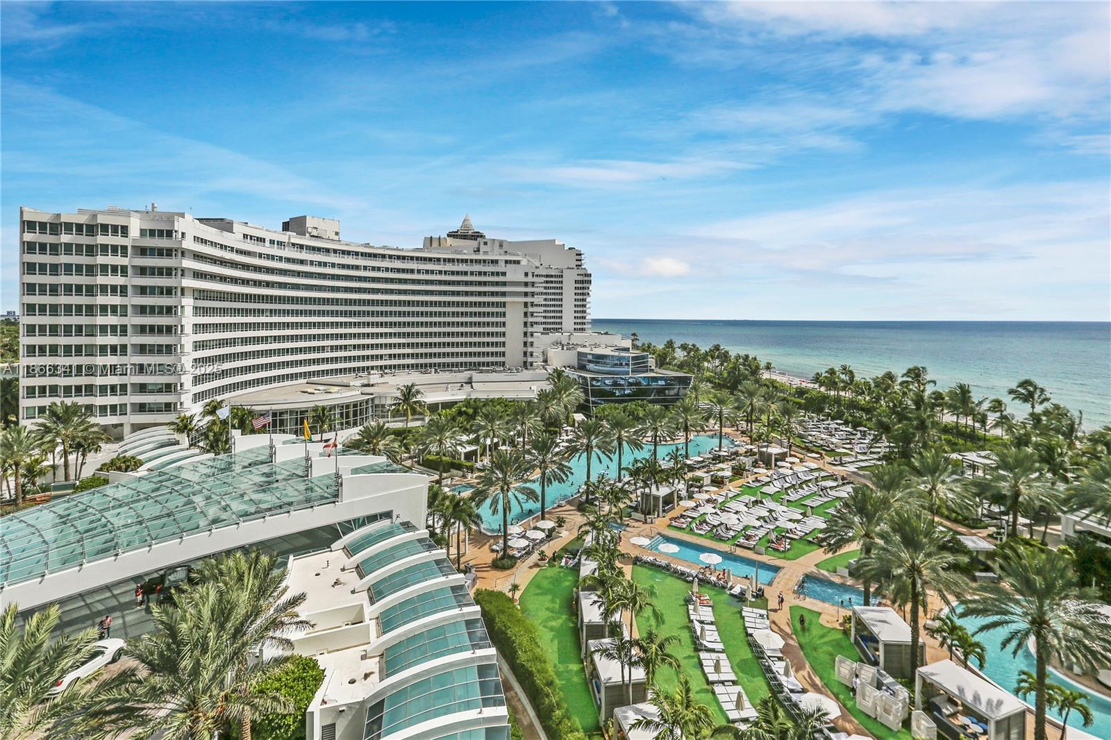 Beautiful Jr Suite with ocean & pool views at The Fontainebleau III. Enjoy full service, vacation-style living in a furnished turnkey unit with king bed, sleeper sofa & more. Option to enroll in hotel rental program & receive income while away! The Fontainebleau resort offers luxury amenities on 22 oceanfront acres including award-winning restaurants, LIV night club, Lapis spa & state-of-the-art fitness center. Maintenance fees includes: AC, electricity, valet + daily free breakfast in the owner’s lounge.